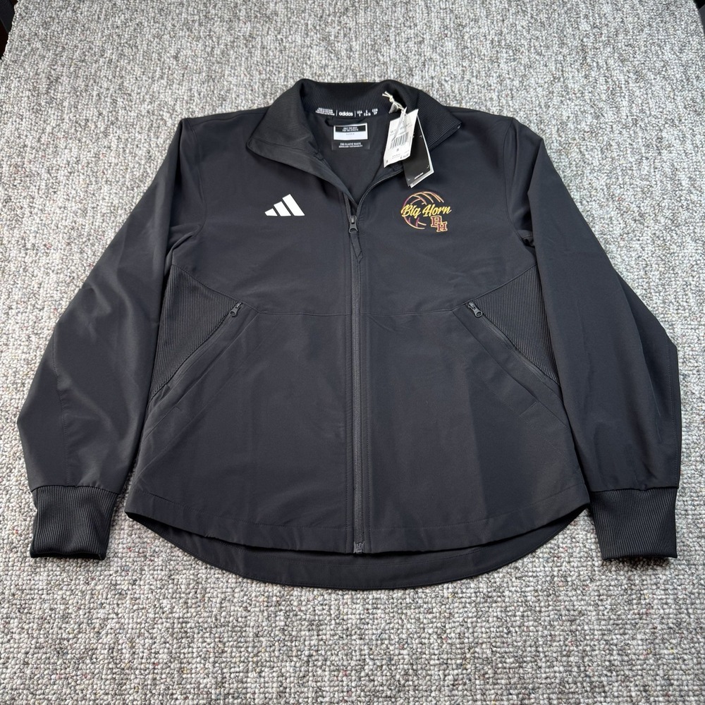 Adidas Travel Training Jacket Womens Small Montana Big Horn Player Issued Black
